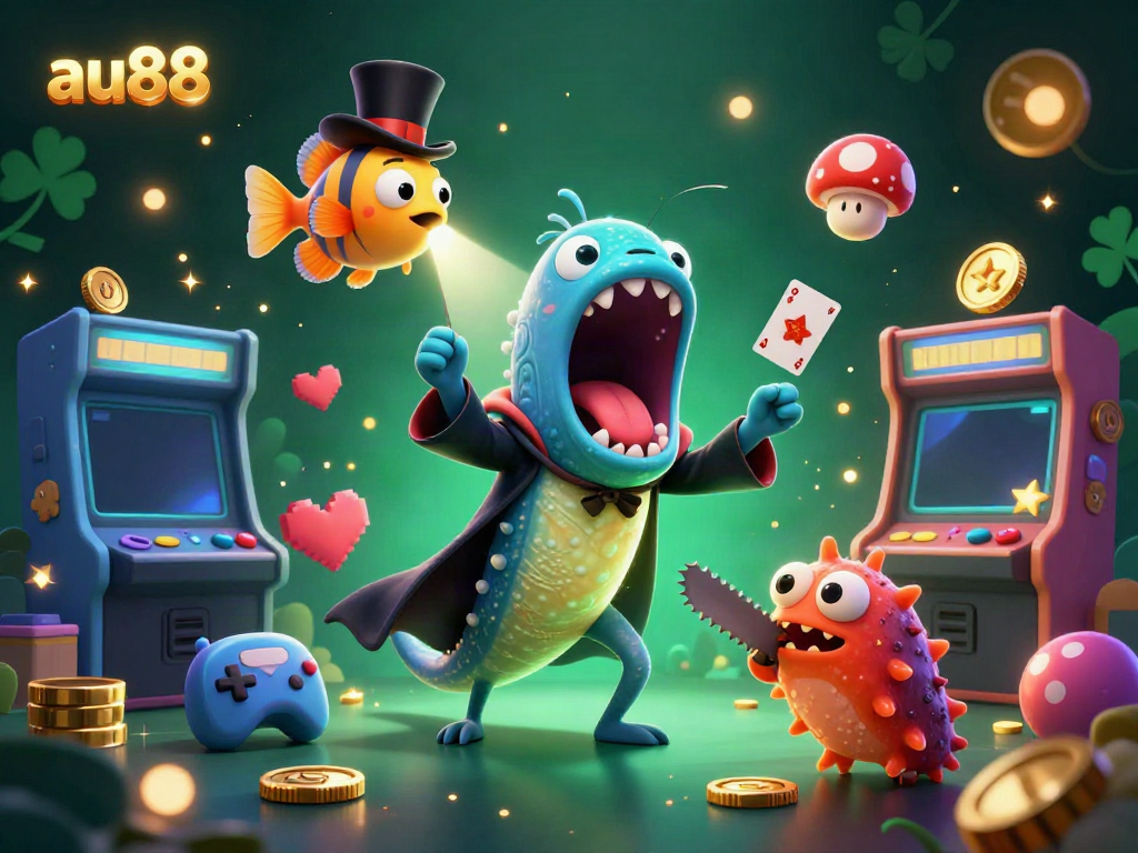 Experience the magic of au88 with a vibrant underwater scene featuring stunning characters and casino-themed elements.