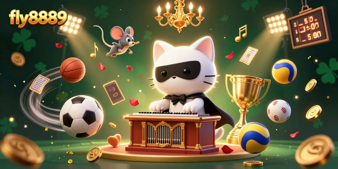 Experience thrilling gameplay at fly8889 with dynamic sports and casino elements in a vibrant 3D scene.