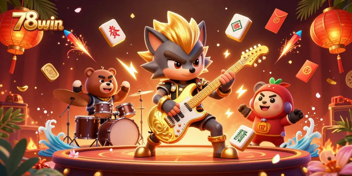 Experience excitement with 78win's vibrant casino illustration showcasing engaging play elements and lively characters.