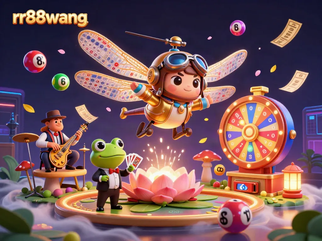 Engage with rr88wang in an exciting online gaming scene featuring a dragonfly pilot and vibrant casino action.