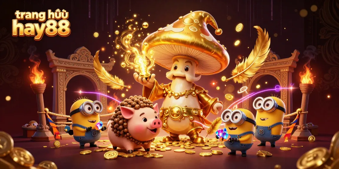 Experience thrilling action at trang chủ hay88 with our vibrant 3D casino adventure illustration featuring magical characters and treasures.