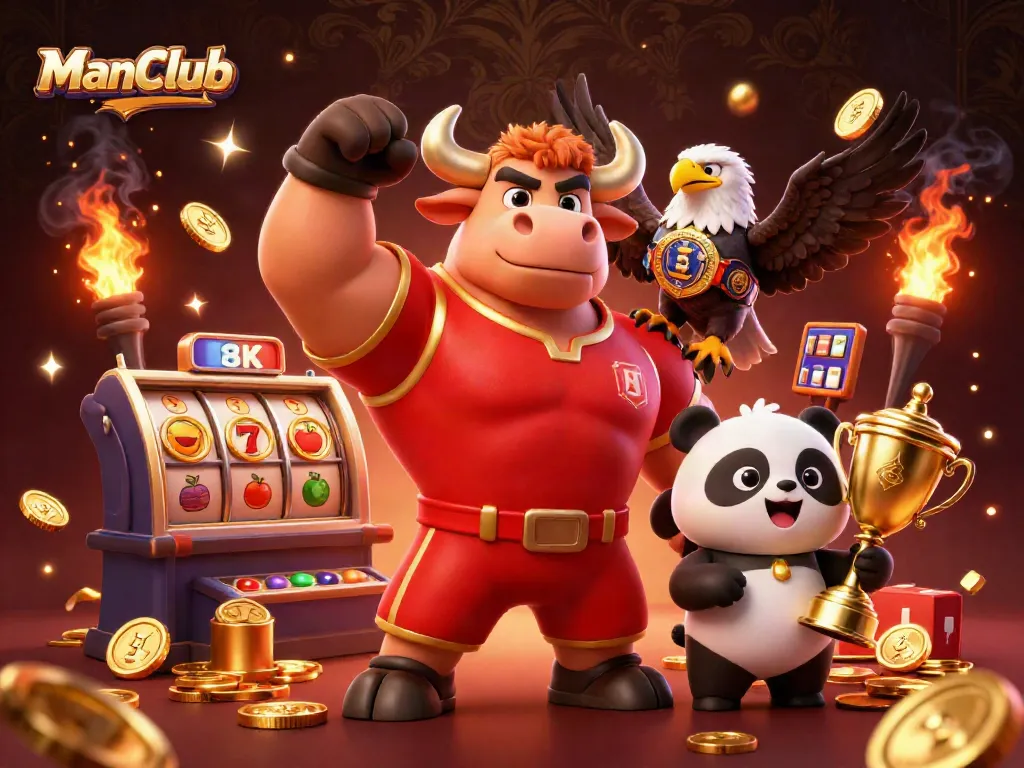 ManClub offers a vibrant, immersive casino experience with dynamic characters and bright gaming elements.