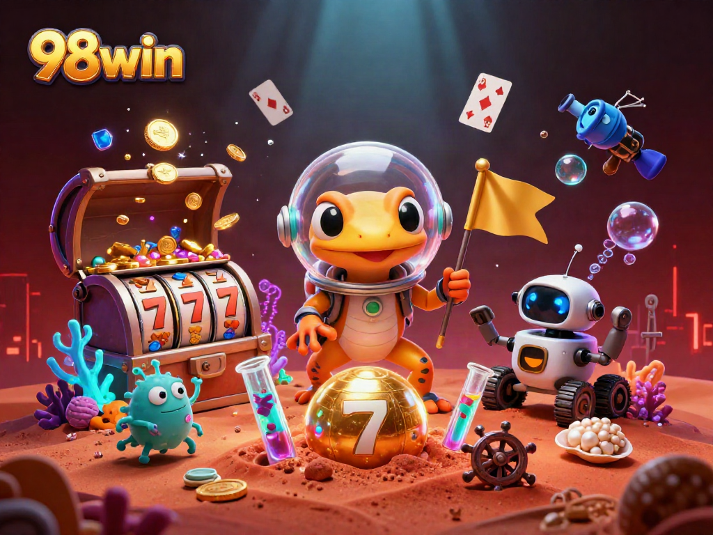 Experience thrilling slots at 98win with vibrant colors and rich casino elements.